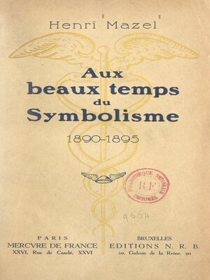 cover image of Aux beaux temps du symbolisme, 1890-1895